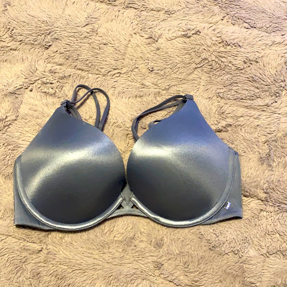 Shimmery blue grey push up VS Bra